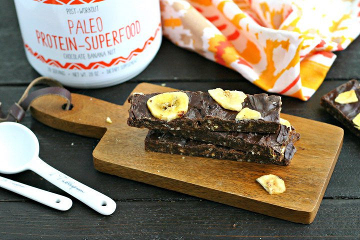 Homemade Rootz Chocolate Banana Paleo Protein Bars