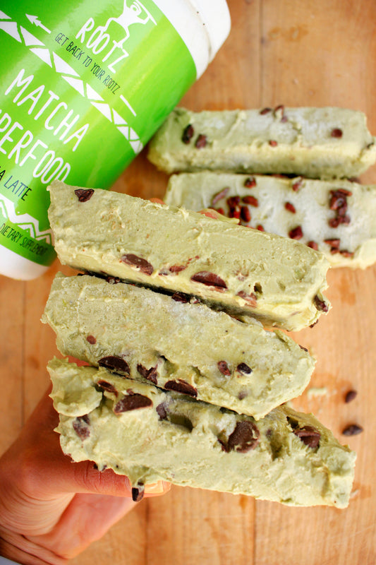 Paleo and Keto Approved Chocolate Chip Matcha Ice Cream