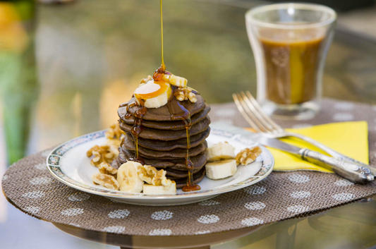 Rootz Chocolate Banana Protein Pancakes