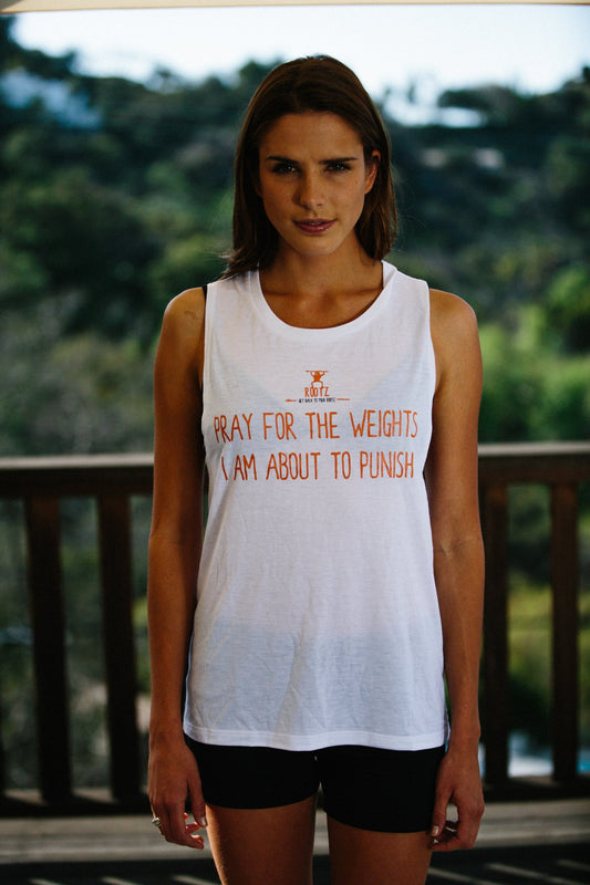 "PRAY FOR THE WEIGHTS I AM ABOUT TO PUNISH" Women's Tank